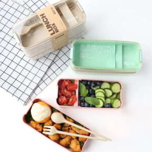 Lunchera Ecológica Apilable con Compartimentos | Bento Box con Cubiertos
